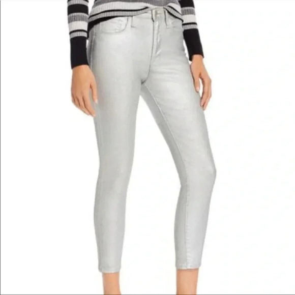 Frame Ali Highrise metallic coated denim - Picture 2 of 11